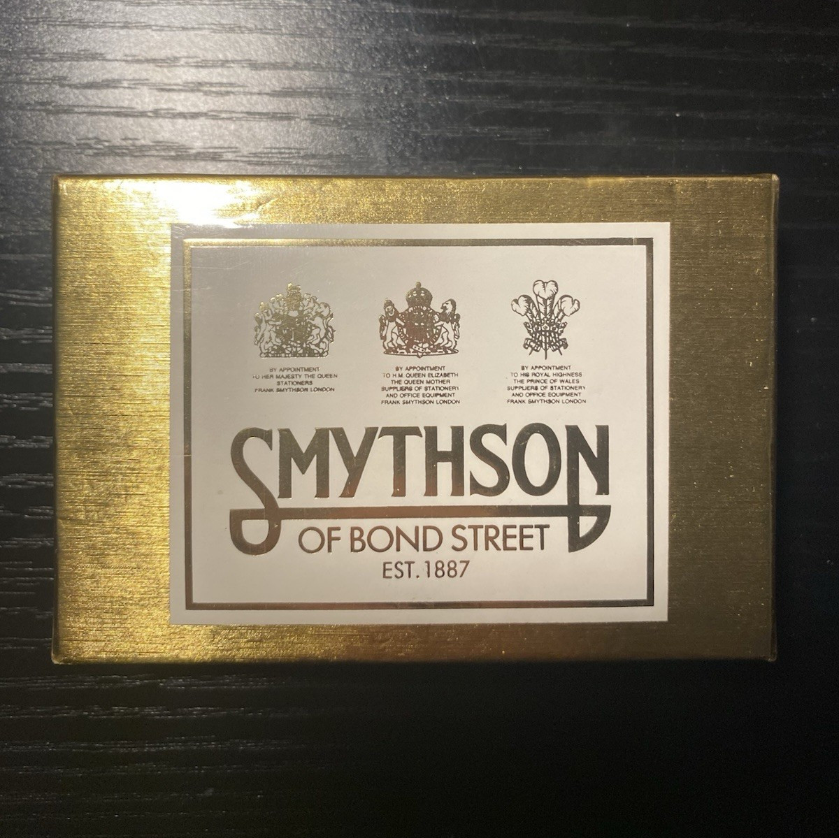 Smythson Collectible Playing Cards Vintage Gold Set
