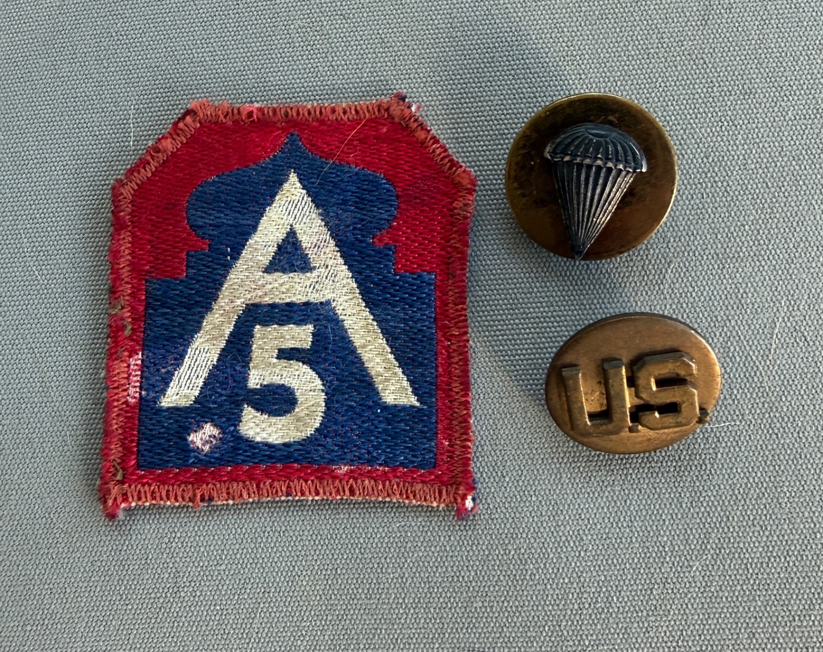 509th Airborne Battalion WWII Collar Brass and SSI