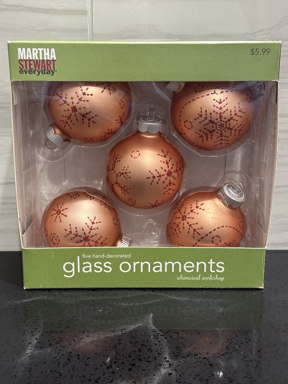 Martha Steward Whimsical Workshop Glass Ornaments New In A Box 2008