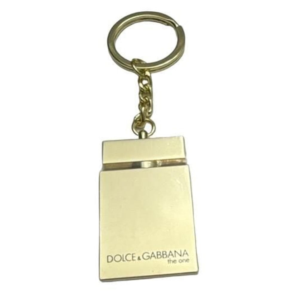 Dolce & Gabbana The One Gold Tone Metal Perfume Bottle Keychain Split Ring Dolce & Gabbana The One Gold Tone Metal Perfume Bottle Keychain Split Ring
