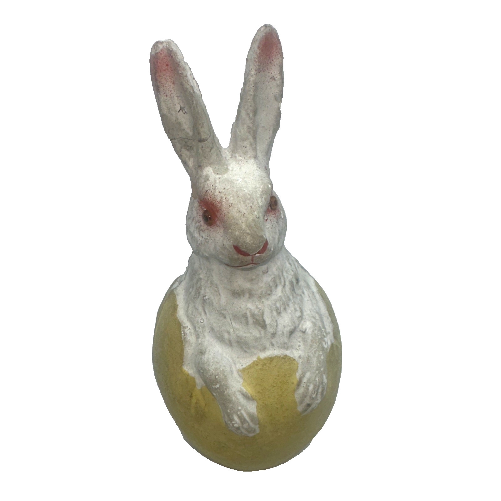 Antique German Textured Paper Mache Hatching Rabbit Candy Container Rare Antique German Textured Paper Mache Hatching Rabbit Candy Container Rare