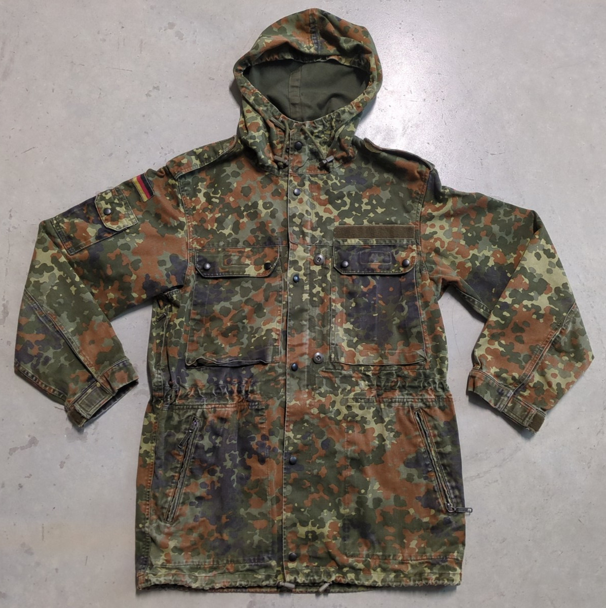 Vintage 1993 German Military Bundeswehr Flecktarn Camo Fishtail Parka 43