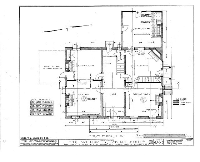 Photo:Columbus NJ William R Atkinson Shinn House 1930s HABS Floor Plan