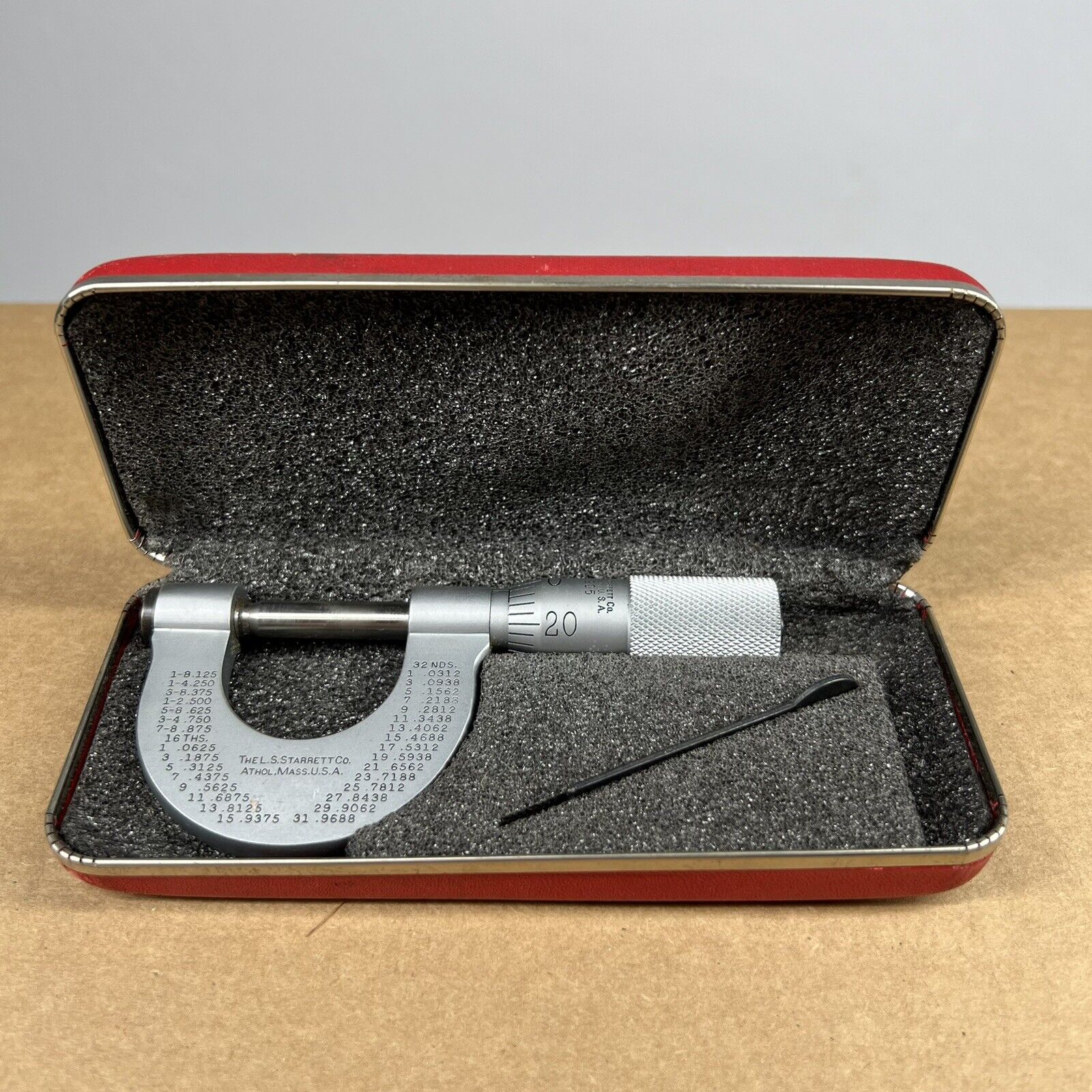 Rare Starrett No. 205 Steel Mill Micrometer Machinist Tool 