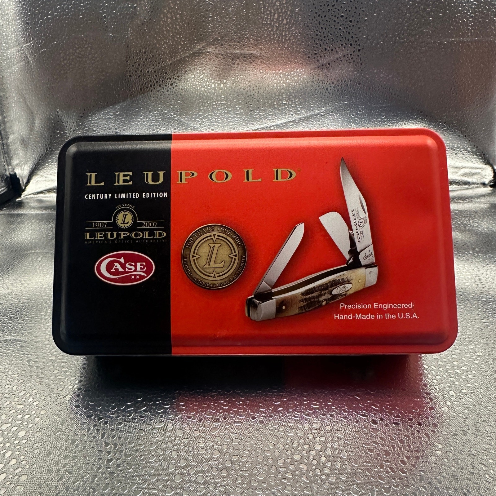 Case XX Leupold Century LE Stockman Knife Tin+Coin 1907-2007 Case XX Leupold Century LE Stockman Knife Tin+Coin 1907-2007