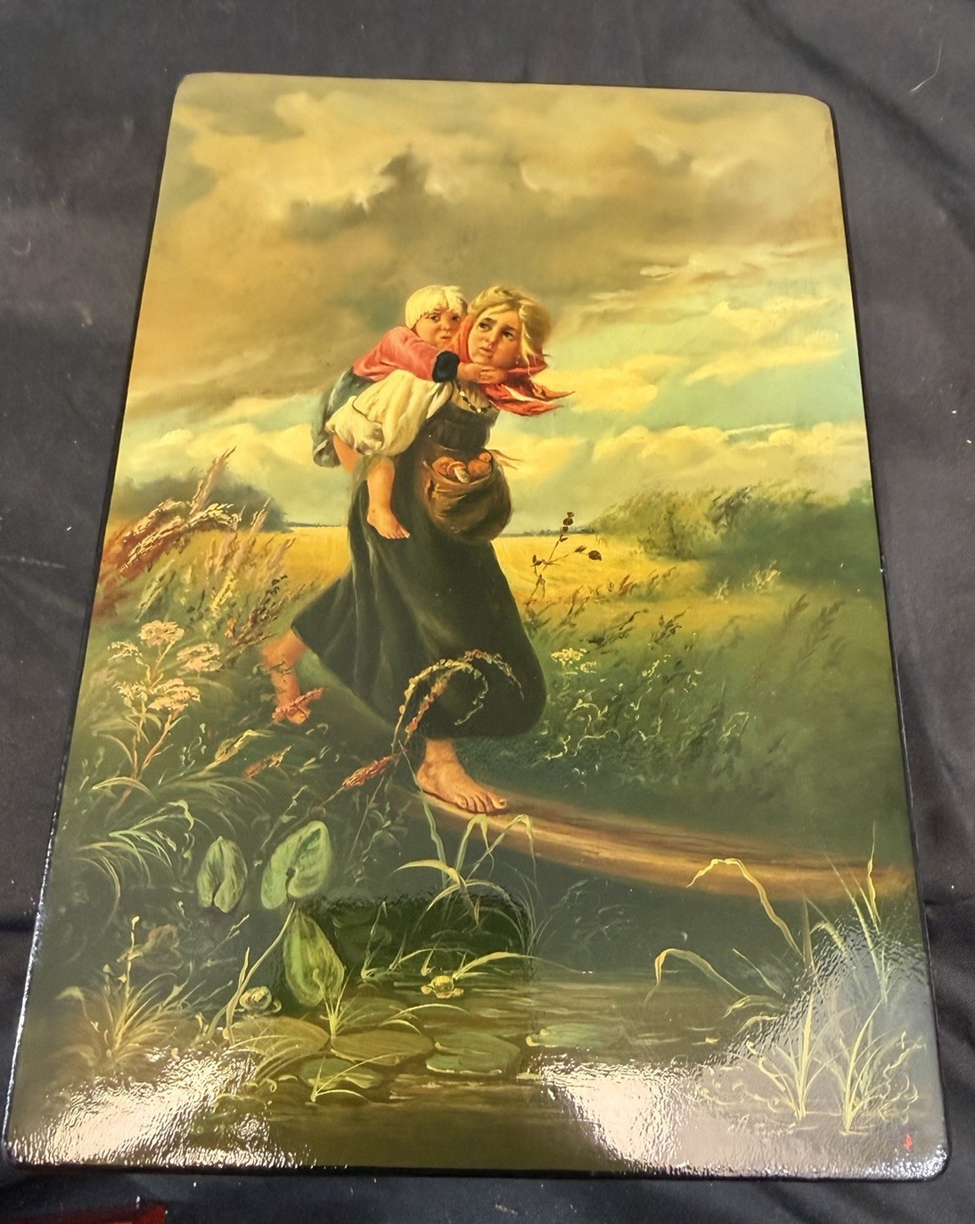 1970’s Fedoskino Russian Big Lacquer Box 
