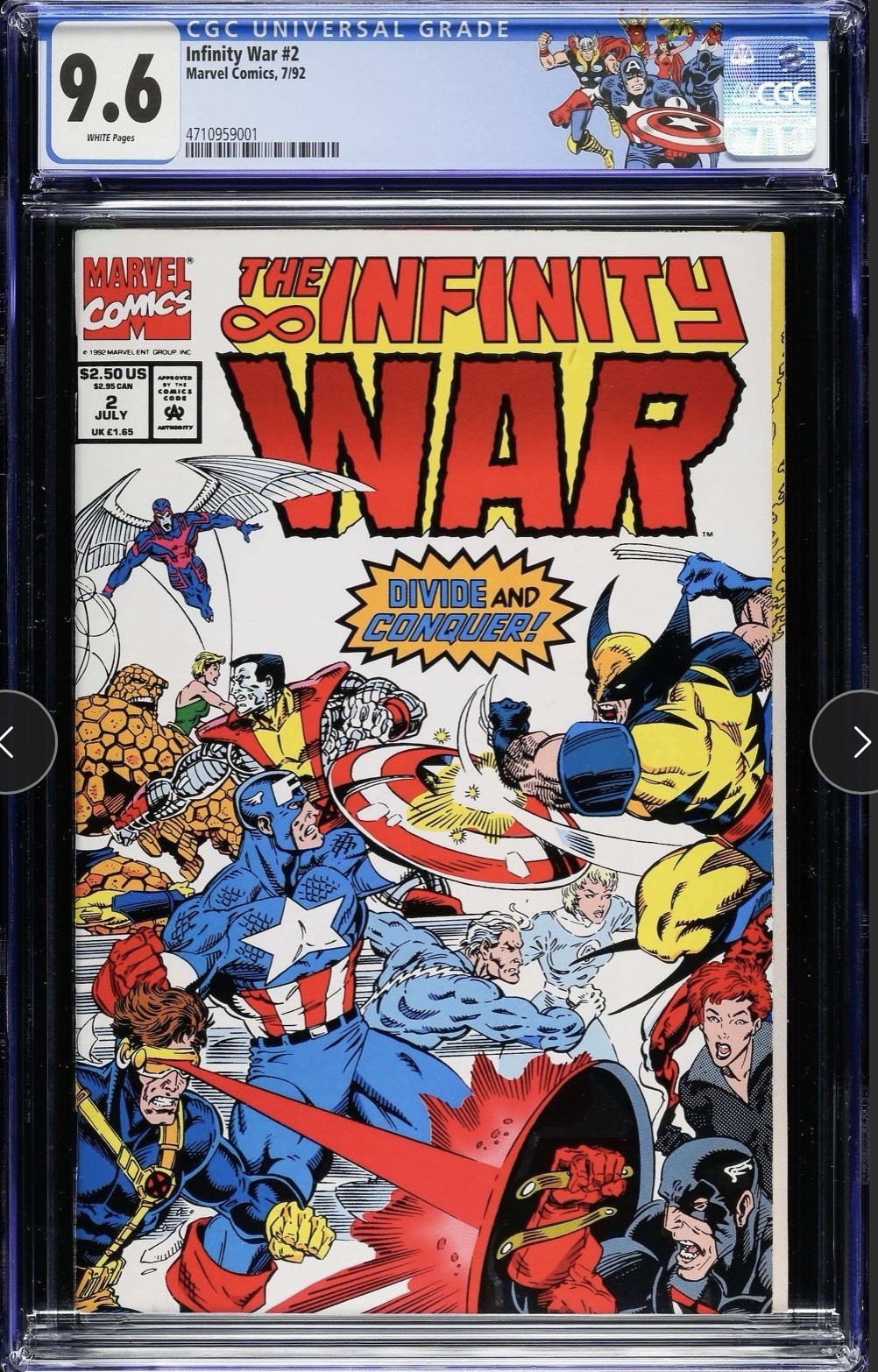 The Infinity War # 2 (July 1992 Marvel Comics, UK Price) CGC 9.6 The Infinity War # 2 (July 1992 Marvel Comics, UK Price) CGC 9.6
