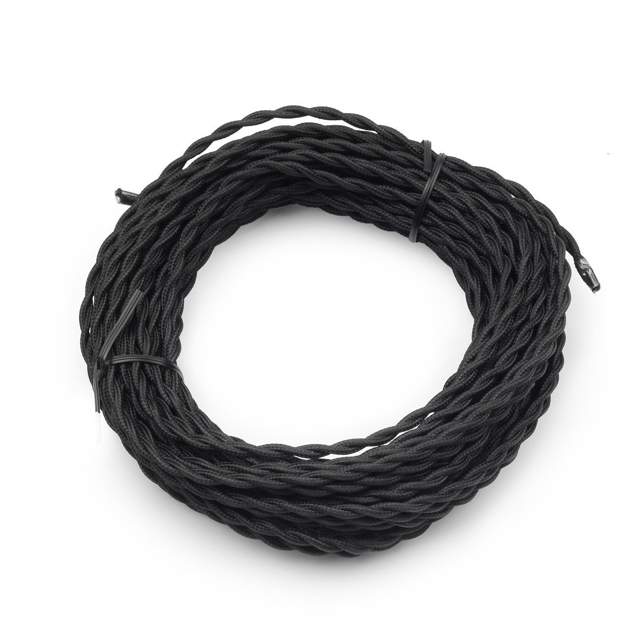 50Ft Black Twisted Cloth Covered Wire Vintage Antique Lamp Cord Electrical 300 V 50Ft Black Twisted Cloth Covered Wire Vintage Antique Lamp Cord Electrical 300 V