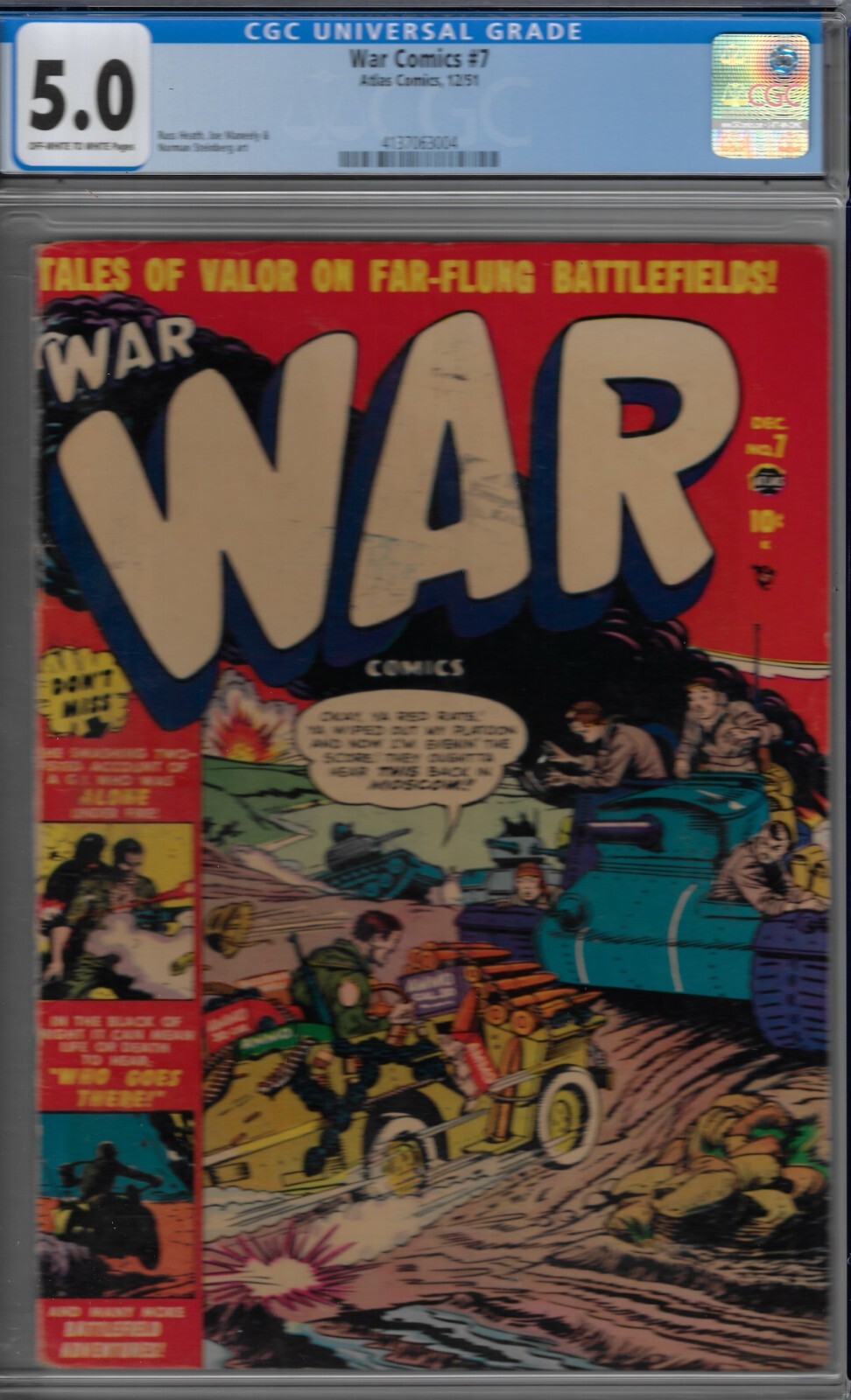 WAR COMICS #7- CGC 5.0- 1951 ATLAS TITLE- JOE MANEELY/RUSS HEATH ART