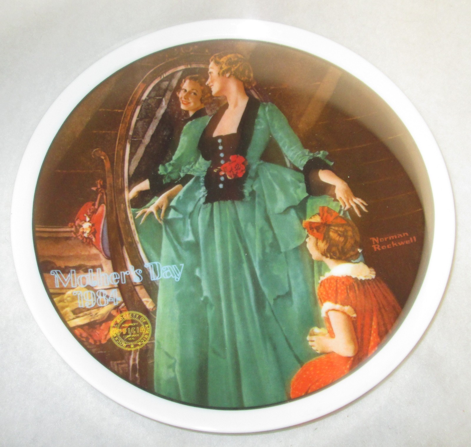 Norman Rockwell 1984 Mothers Day Plate “Grandmas Courting Dress” By Knowles