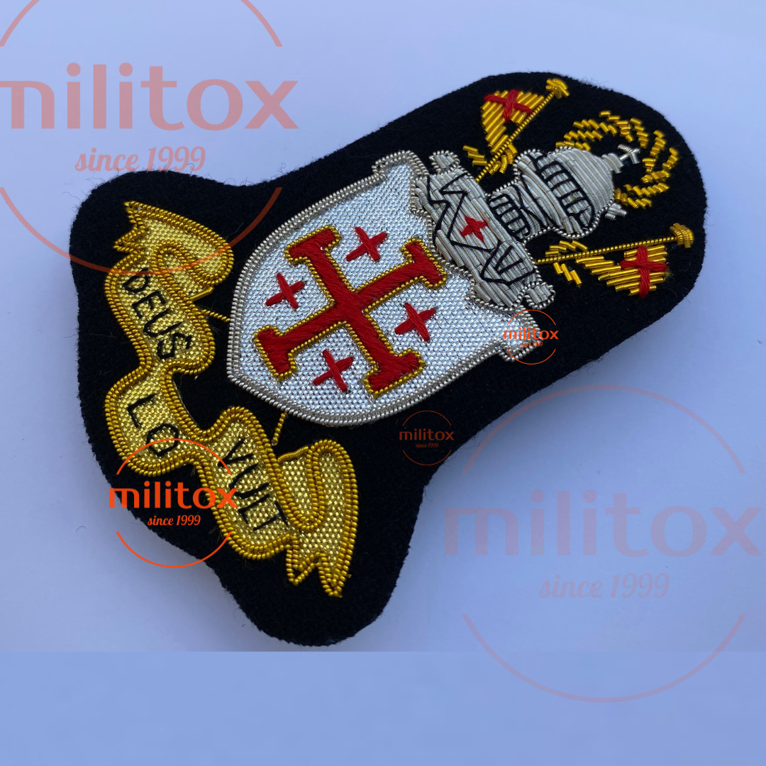 Equestrian Order of Jerusalem Crest Hand Embroidered Bullion Wire Blazer Badge