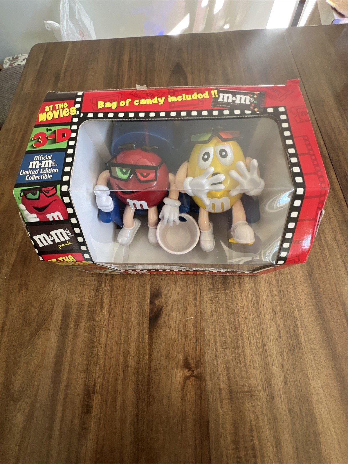 M&M’s At The Movies 3D Candy Dispenser Red Yellow Limited Edition w/ Box