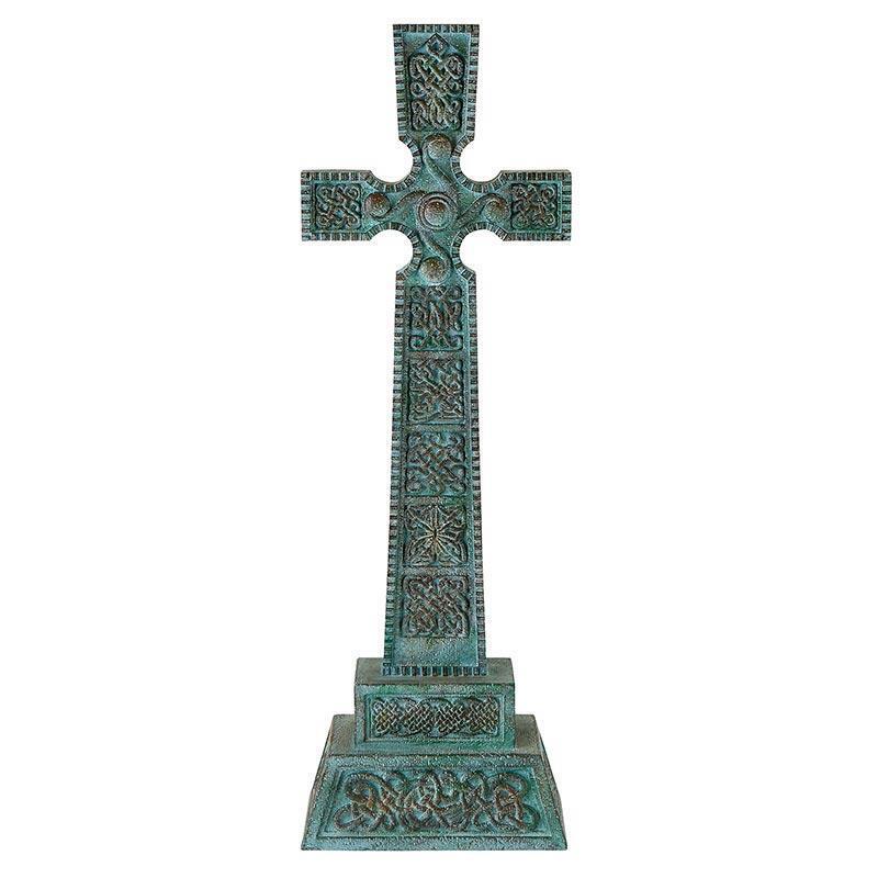 Irish Blessing Cross 24 inches Features Celtic Knotwork and a Weathered Facade
