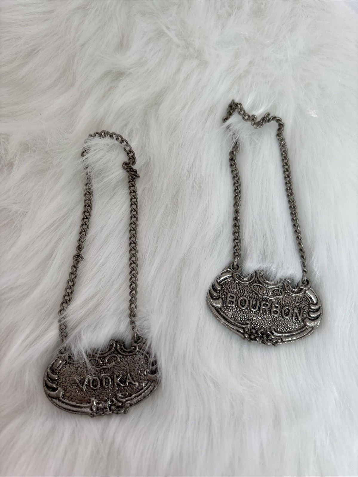 Vintage Scotch Bourbon Vodka Gin Decanter Liquor Bottle Hang Tags