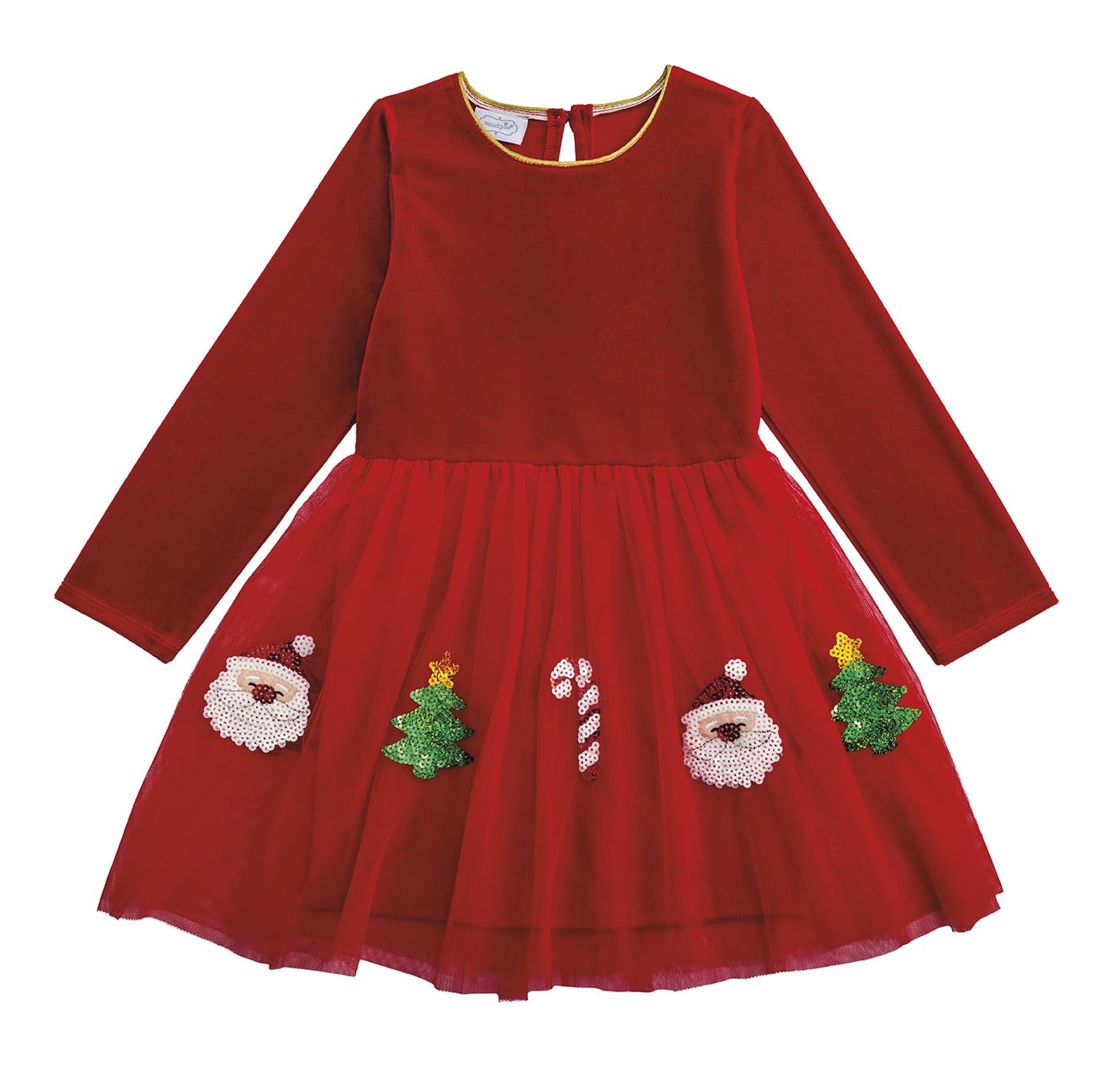 Mud Pie Kids Christmas Red Sequin Tutu Dress Gold Standard Functional Holiday