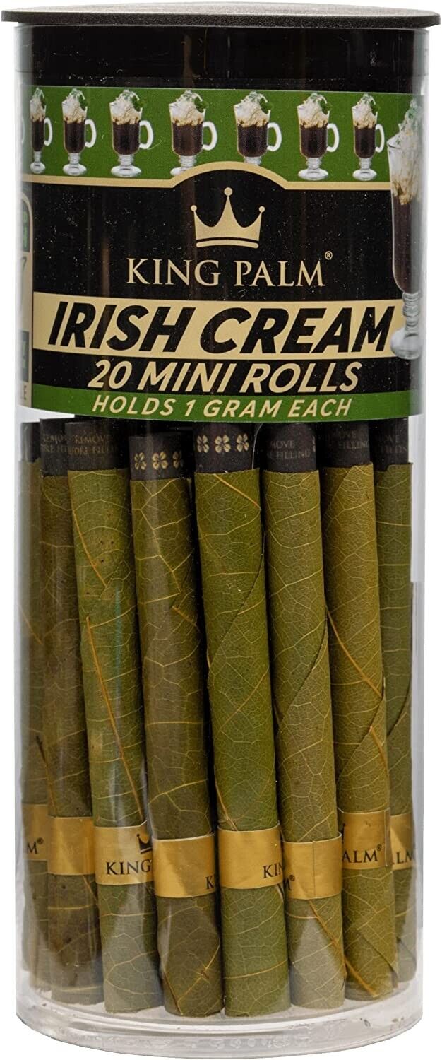 King Palm | Mini Size | Irish Cream | Organic Prerolled Palm Leafs | 20 Rolls