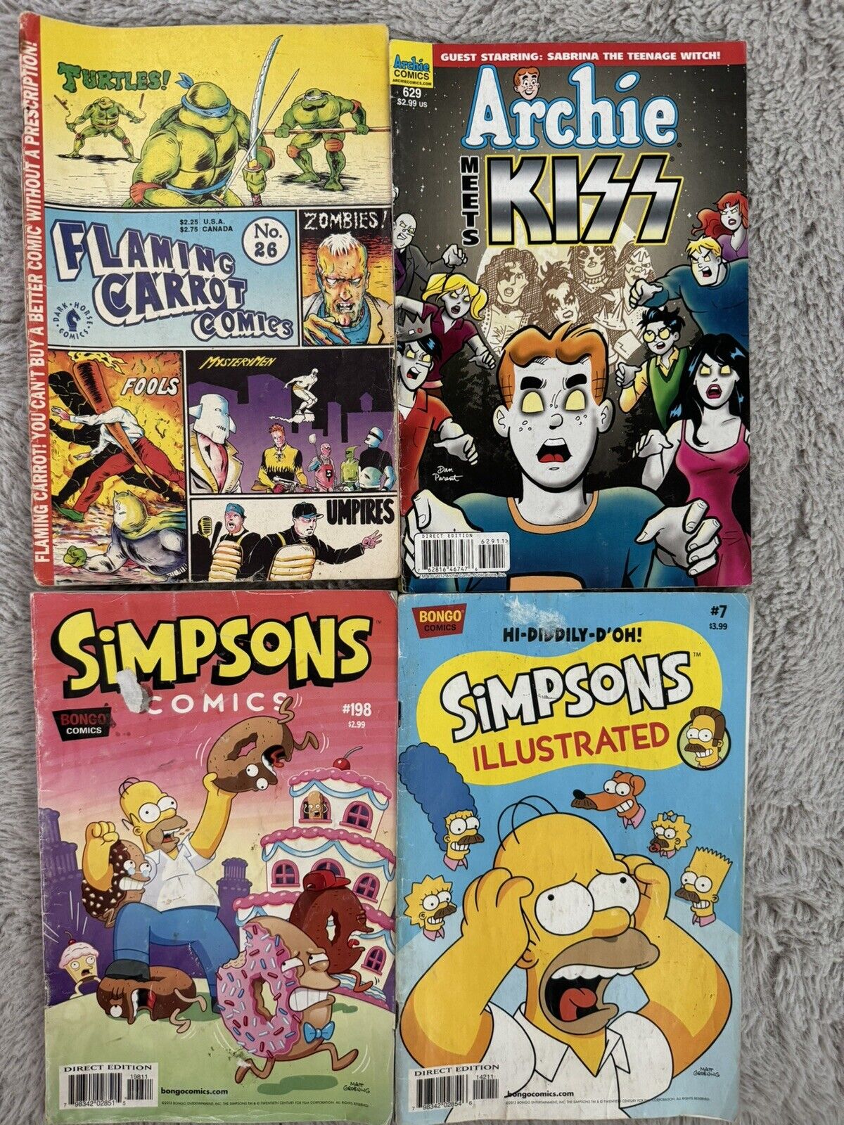 Simpsons Comics /Illustrated Hi-Diddily-D’oh Archie Kiss / Flaming Carrots Comi