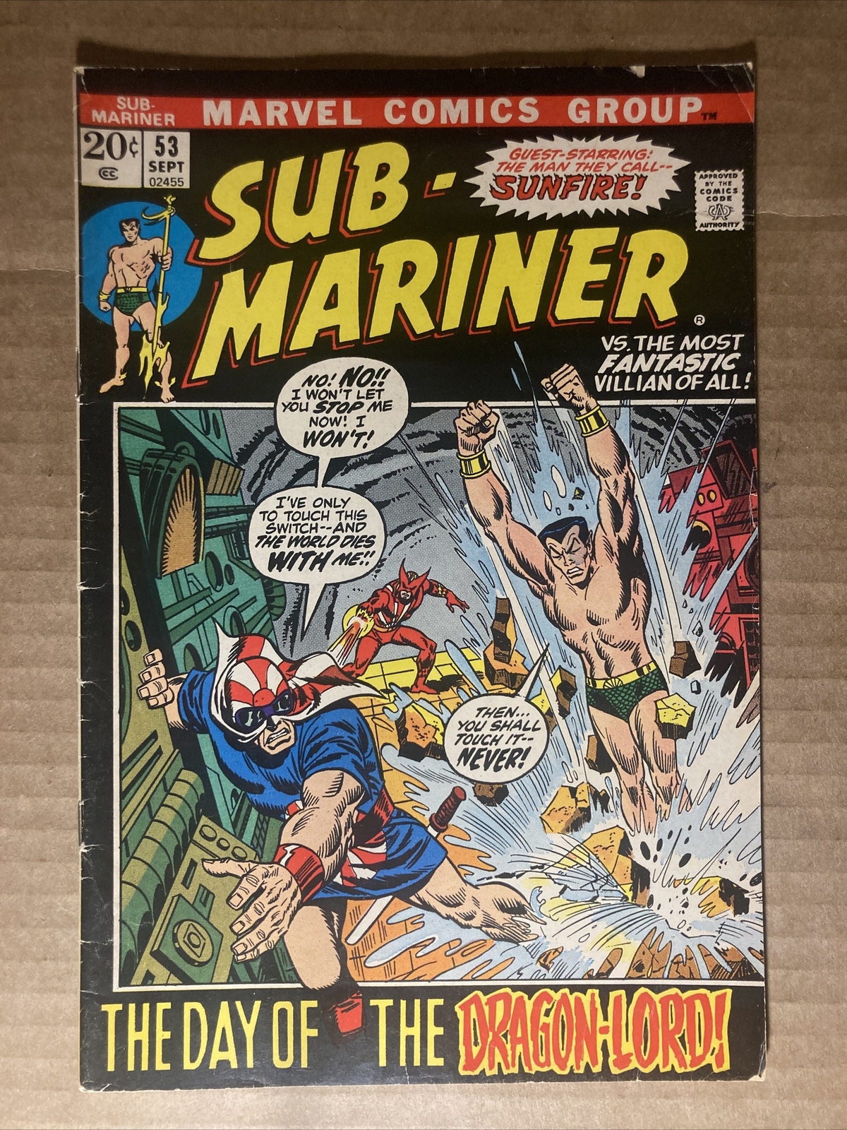 Sub Mariner 53 Marvel 1972 VG/FN Sub Mariner 53 Marvel 1972 VG/FN