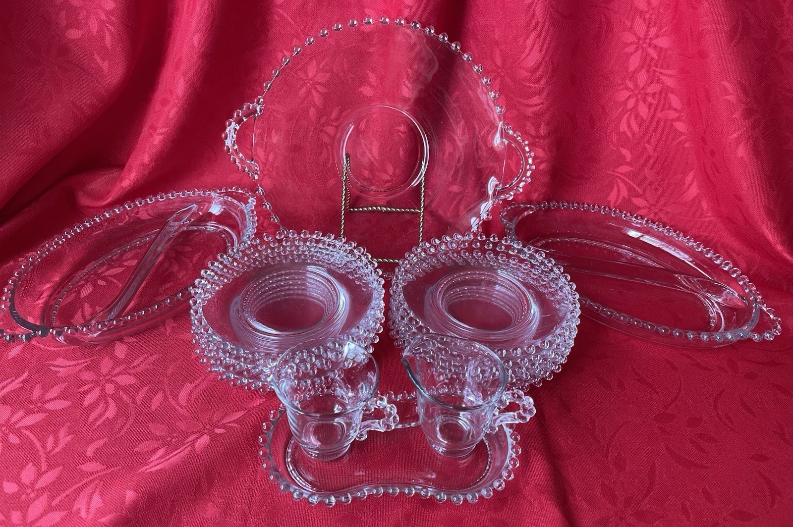 Candlewick Imperial Glass Plates Sugar Creamer Tray Handled Plate Divided Relish Candlewick Imperial Glass Plates Sugar Creamer Tray Handled Plate Divided Relish