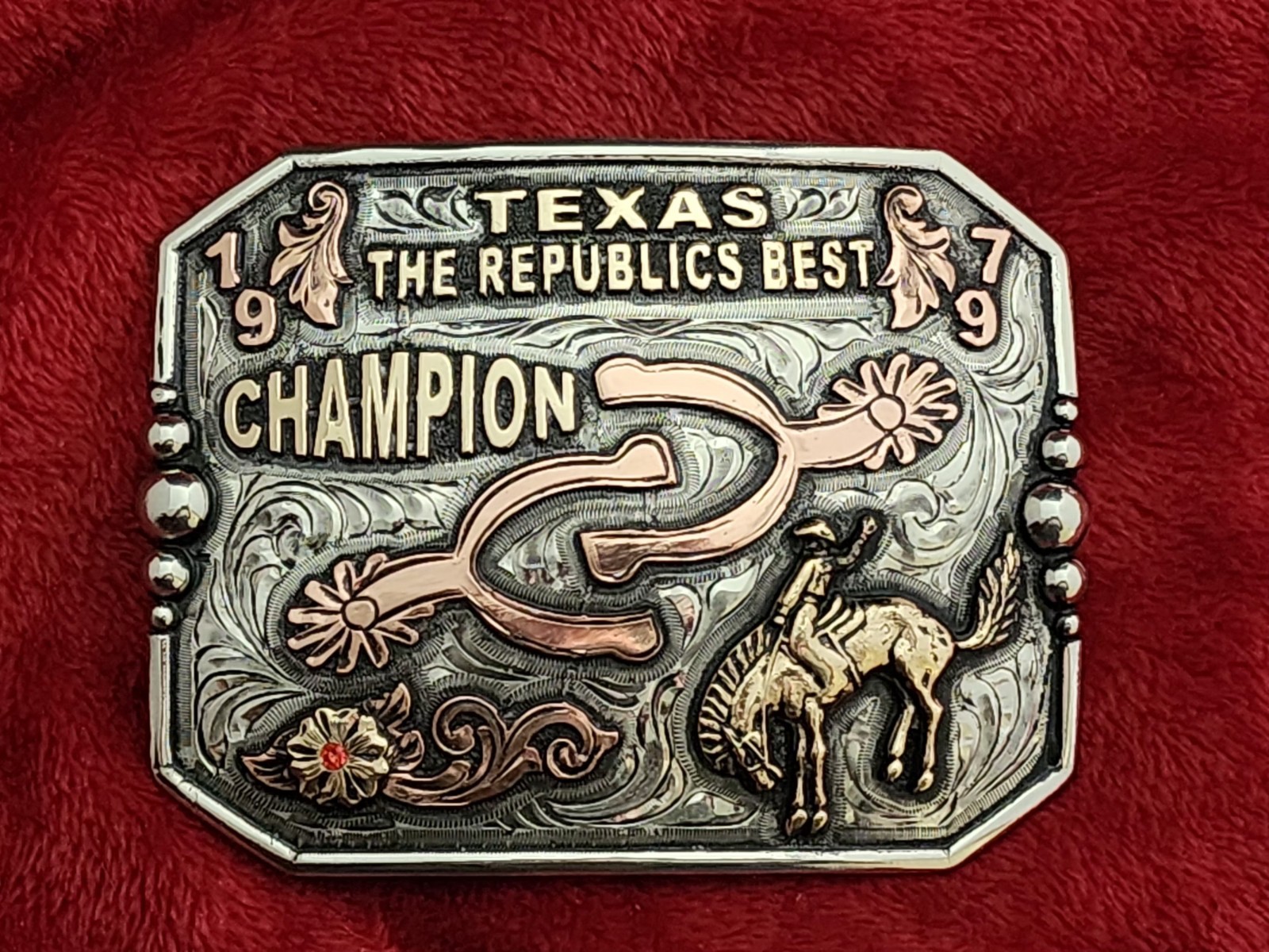 Rodeo☆1997☆Bronc Riding X-TREME Champion Trophy Buckle☆Texas Republic☆Rare☆92