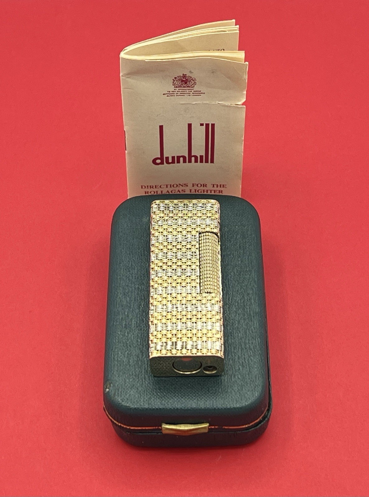 Dunhill Vintage Solid 18k Gold 1975/80 Rollagas Lighter MINT In Box