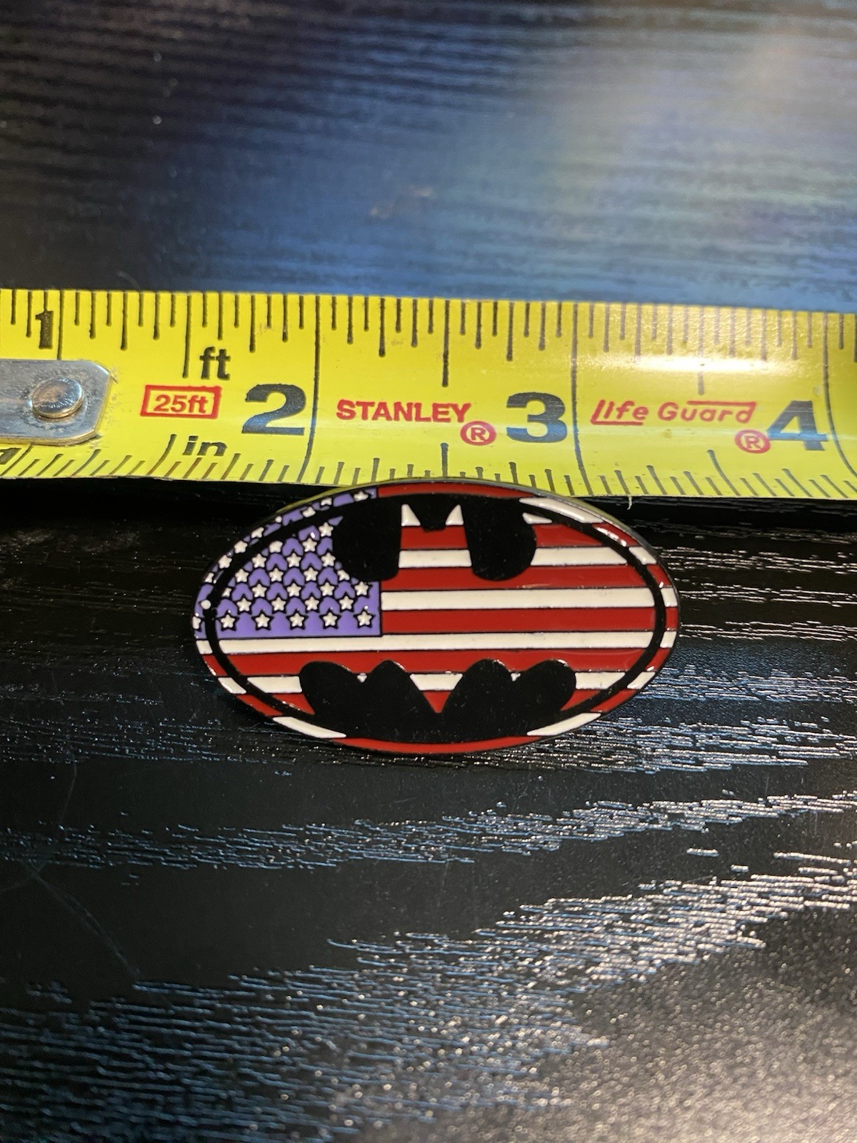 Batman Logo Bat Signal USA Flag Pin NEW 1.5 Inch