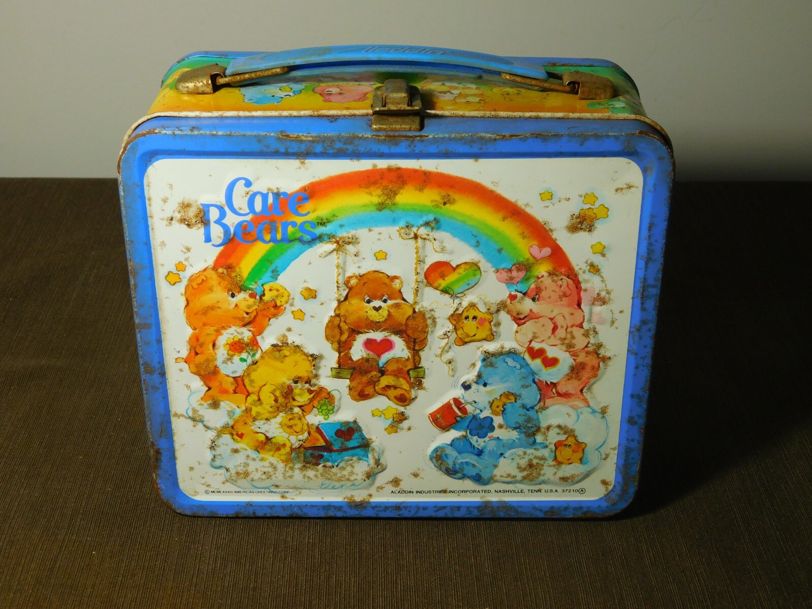 VINTAGE 1983 ALADDIN CARE BEARS METAL LUNCH BOX