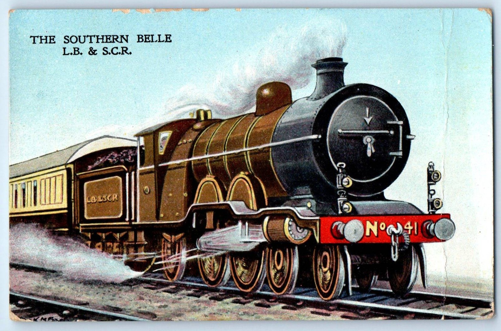 England Postcard The Southern Belle LB & SCR No. 41 Train locomotive c1910