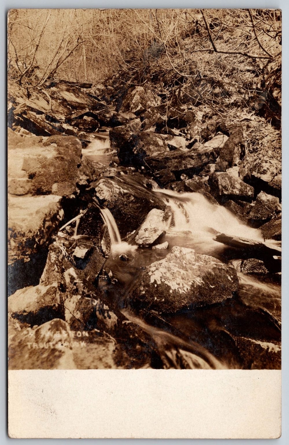 RPPC Weston Vermont 1911 Raymond Taylor Tabulation Rock Stream Waterfall C442