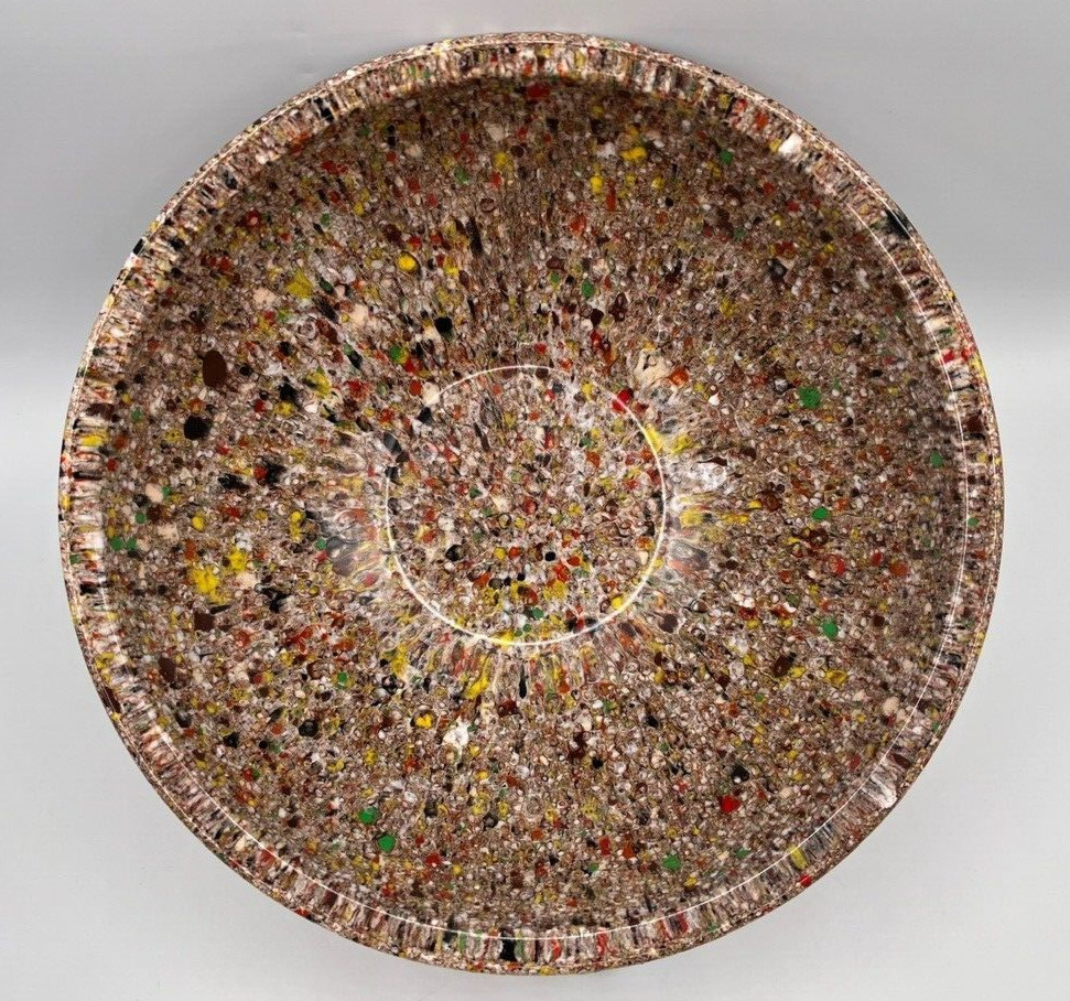 Vintage Brookpark Ultra Rare Color Confetti Bowl 11 3/4” Melamine Mixing Bowl