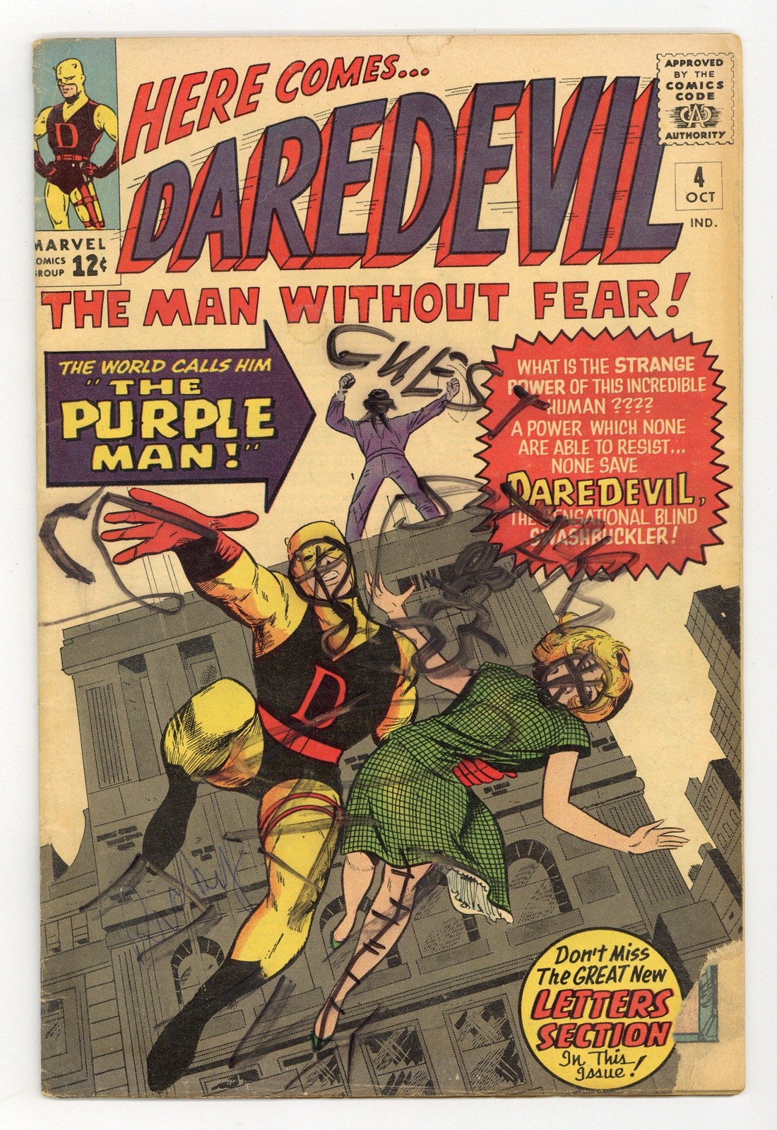 Daredevil #4 GD- 1.8 1964 1st app. Killgrave the Purple Man