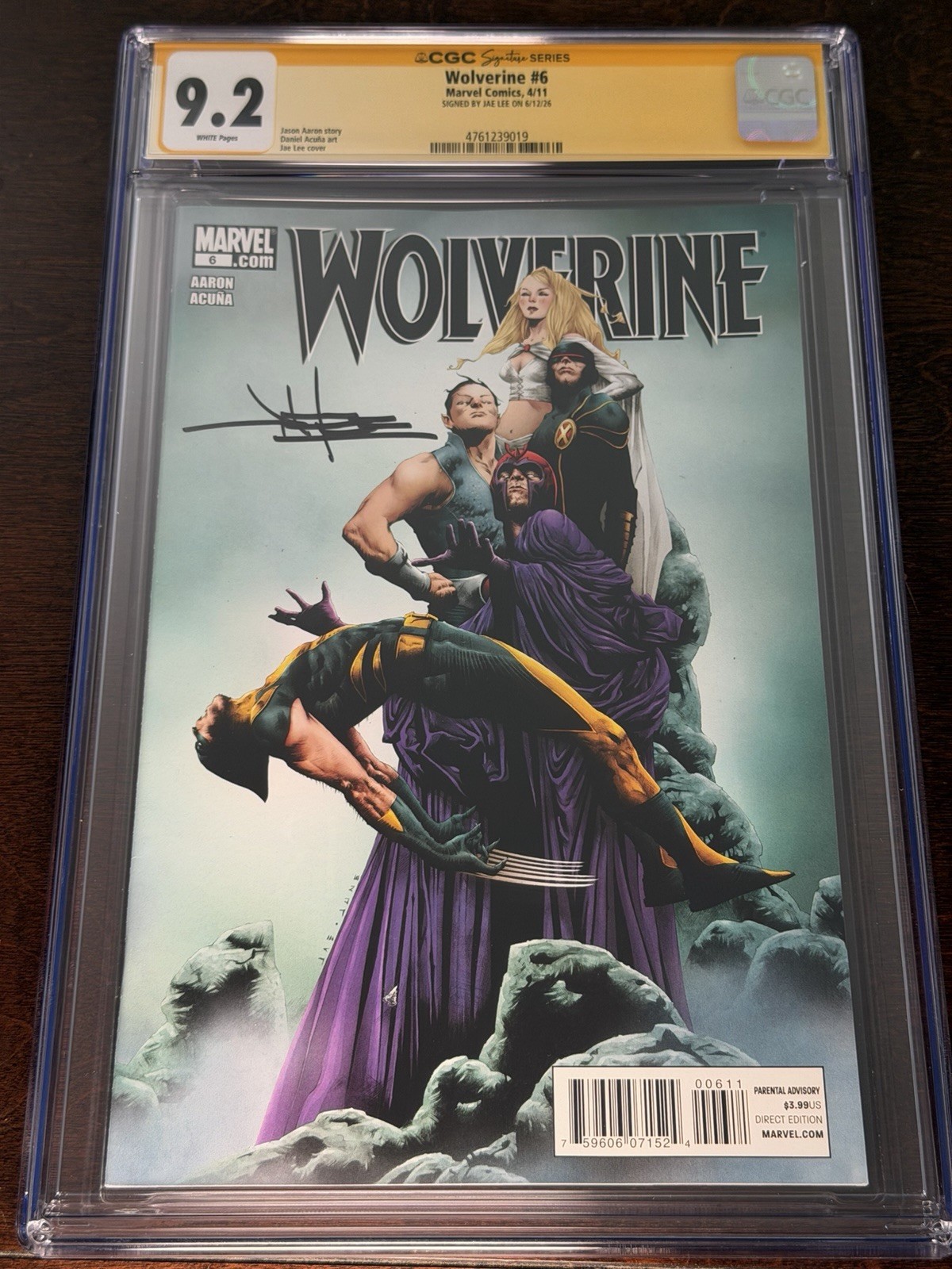 FREE SHIPPING SS WOLVERINE #6 SIGNED JAE LEE - 2011 CGC 9.2