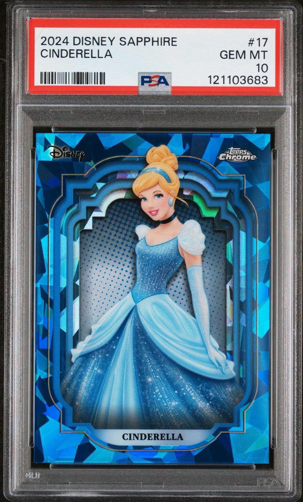 Topps 2024 Disney Sapphire Cinderella #17 PSA 10 GEM MT Graded Trading Card