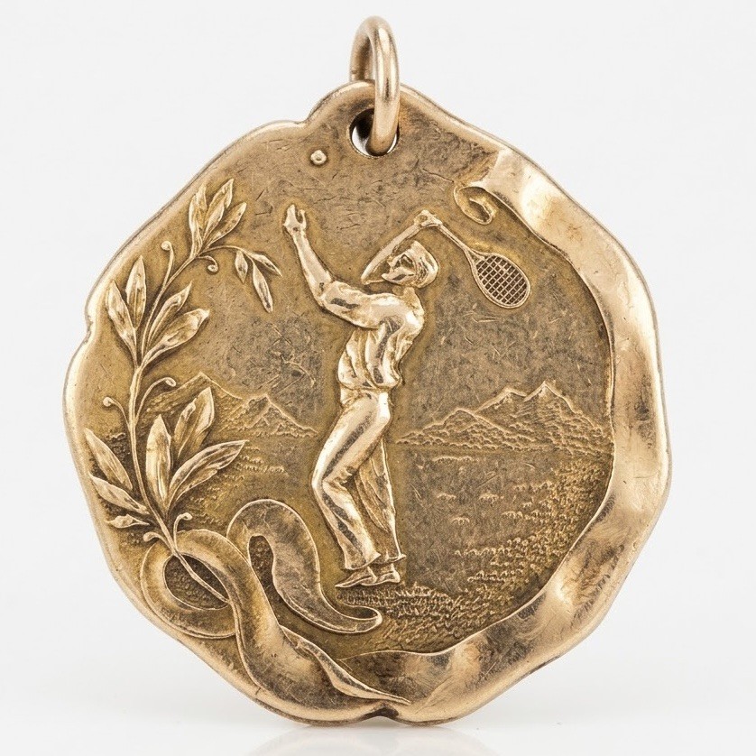 Vintage Gold Plated Boy Scout Championship Badminton Medal Vintage Gold Plated Boy Scout Championship Badminton Medal
