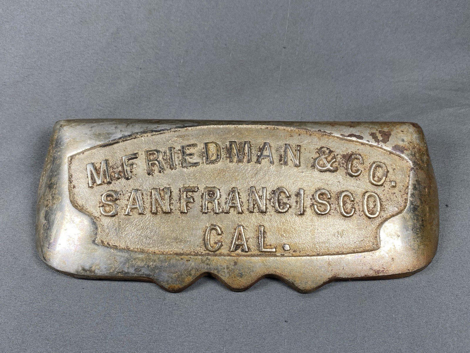 Antique M. Friedman San Francisco California Stove Nameplate Cover Plate Sign