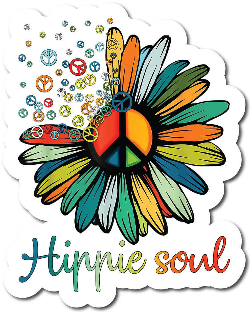 Hippie Soul Peace Sign Sunflower Great Gift Idea Single 5 Inch Magnet Made in Hippie Soul Peace Sign Sunflower Great Gift Idea Single 5 Inch Magnet Made in