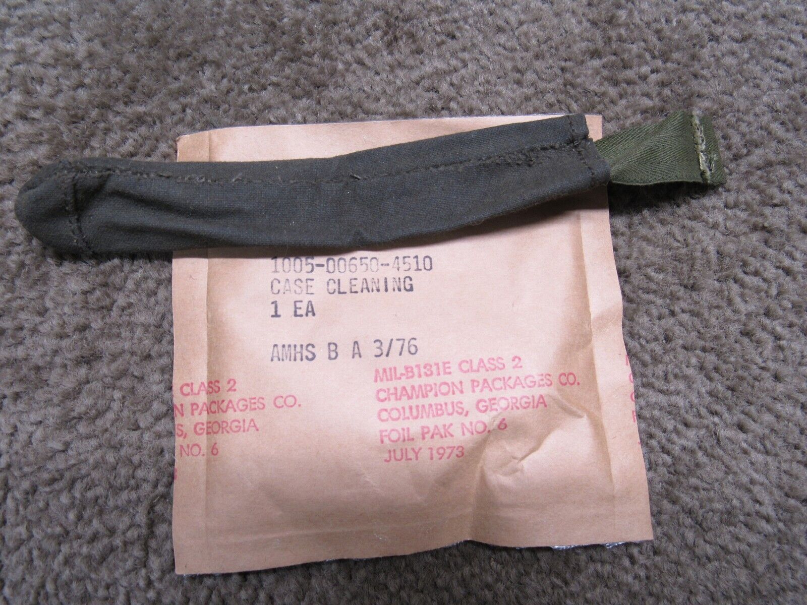 Vietnam Era Butt Stock Cleaning Kit Rod Section Pouch 7.62mm & M1 Garand 30 CAL