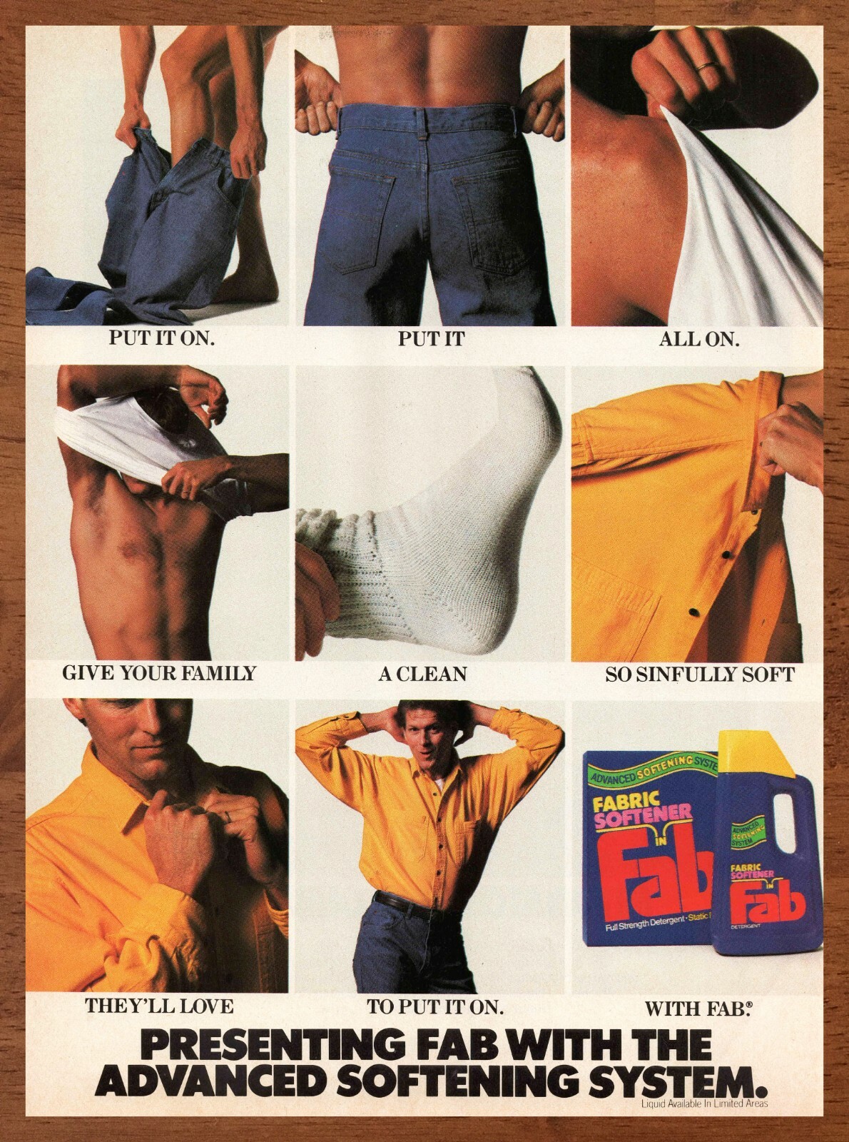 1987 Fab Detergent Vintage Print Ad/Poster 80s Clothes Fashion Art Décor Retro 