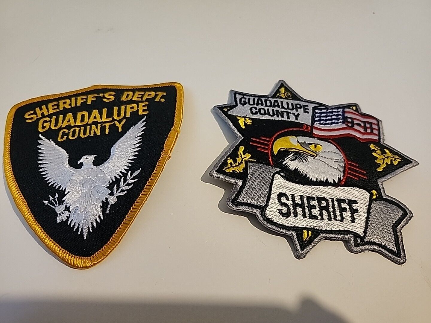 Guadalupe County NM Sheriff\'s Dept. 9-11 Eagle Embroidered Iron-on Patch Set-2