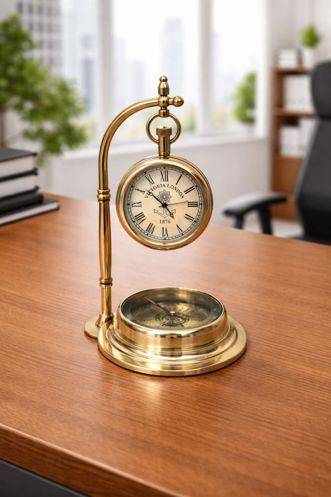 Brass Table Clock Victorian Vintage Projection Clock For Table, Nautical Gift