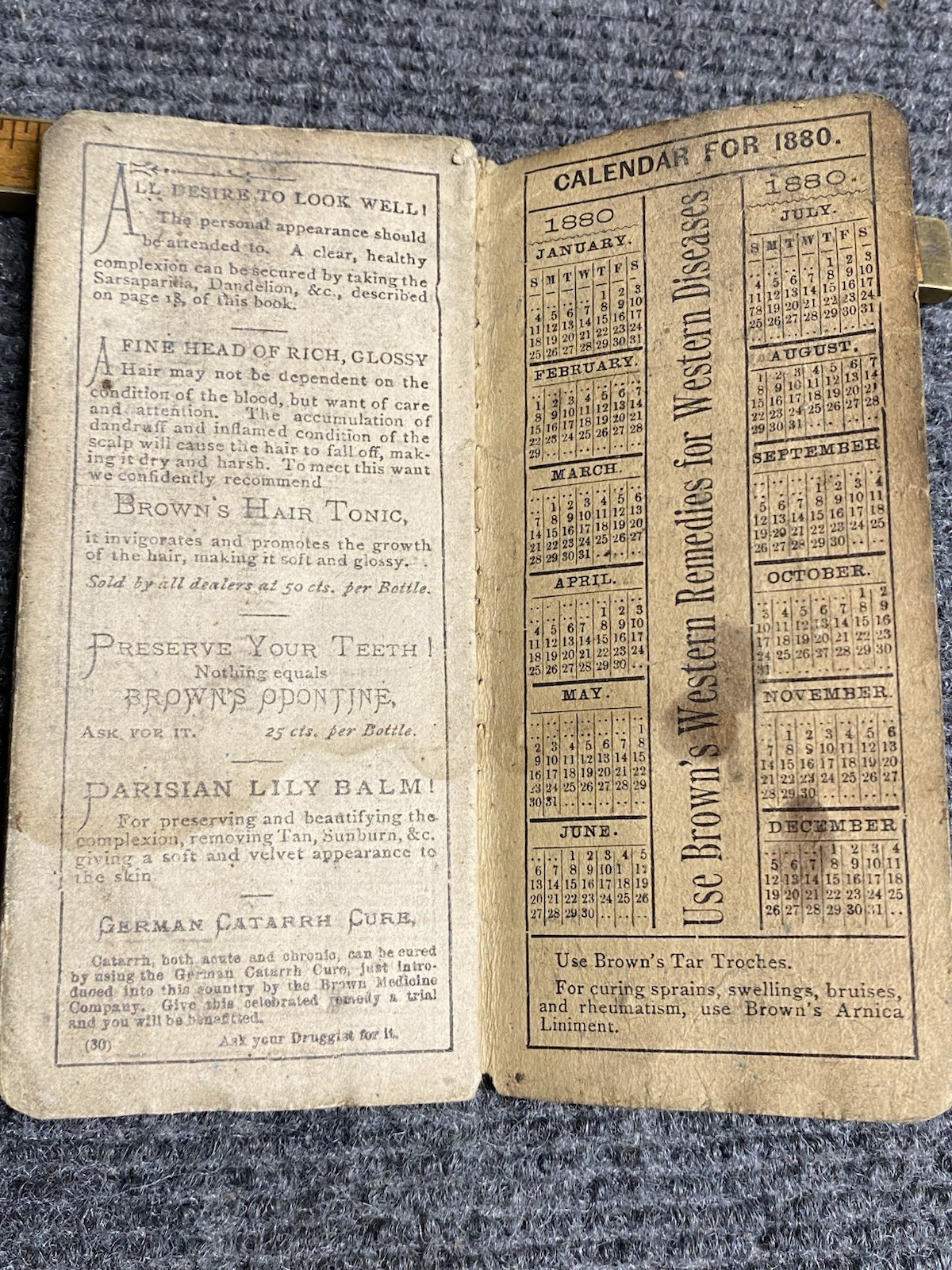 Antique Advertising Pamphlet 30 Pages 1880 Brown Medicine & Mfg Leavenworth Ks