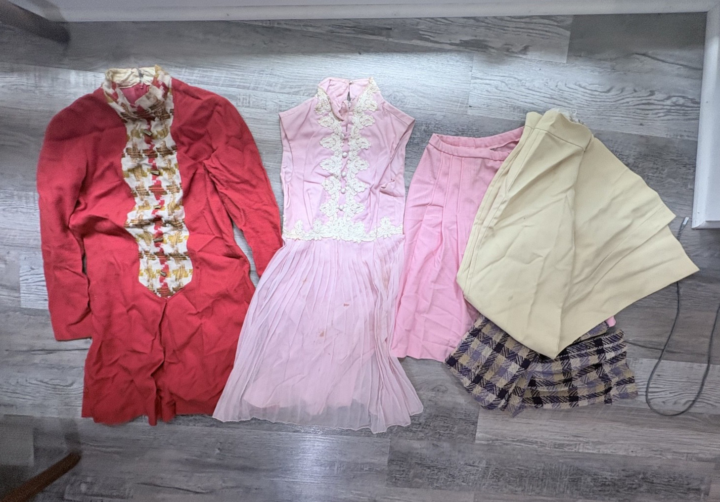 Wholesale Lot of 60s/70s True Vintage Mini Dresses, Flared Pants, & Skirt FLAWED