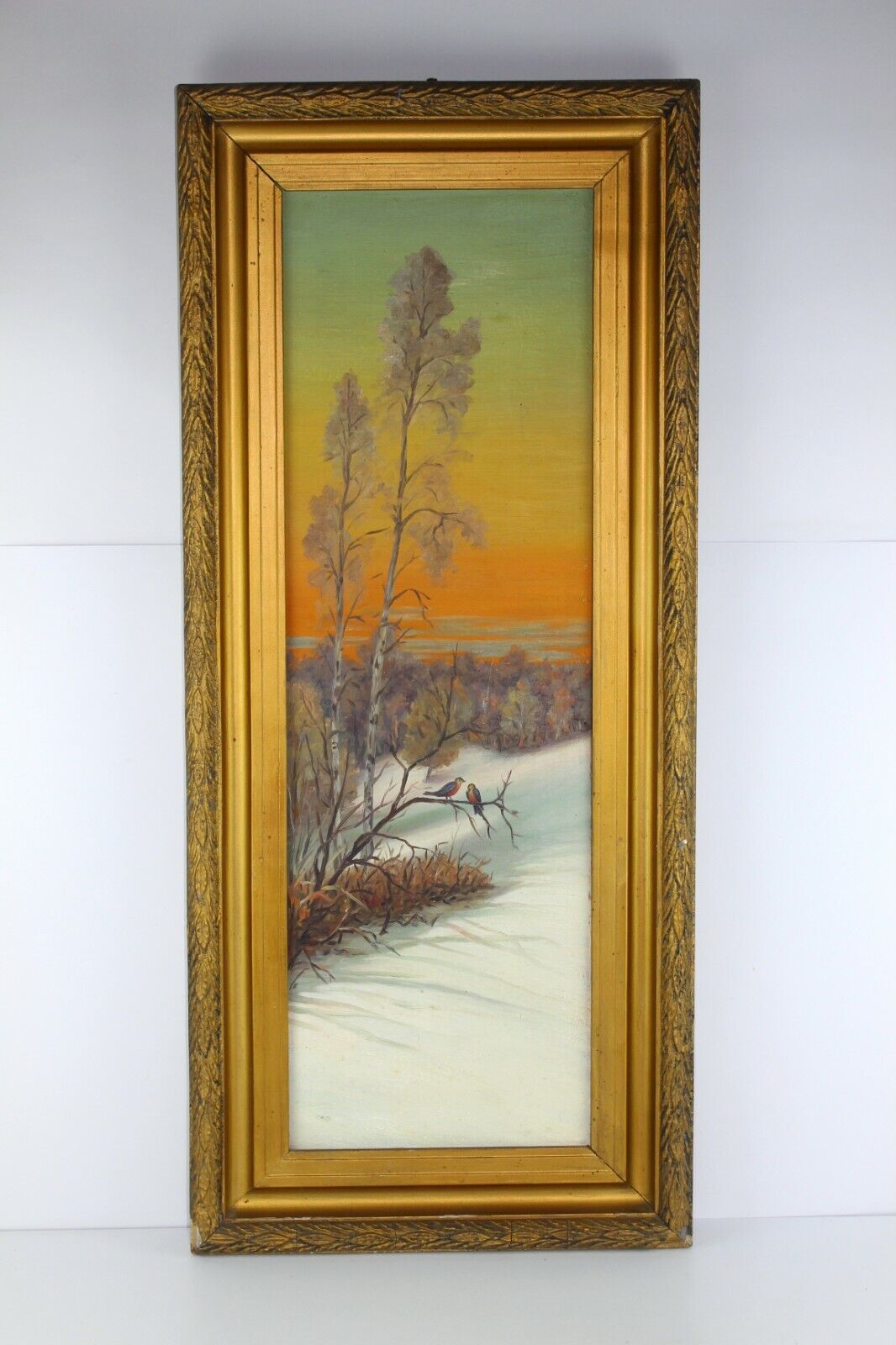  Ukranian Oil Canvas  portrait  Winter landscape Forest