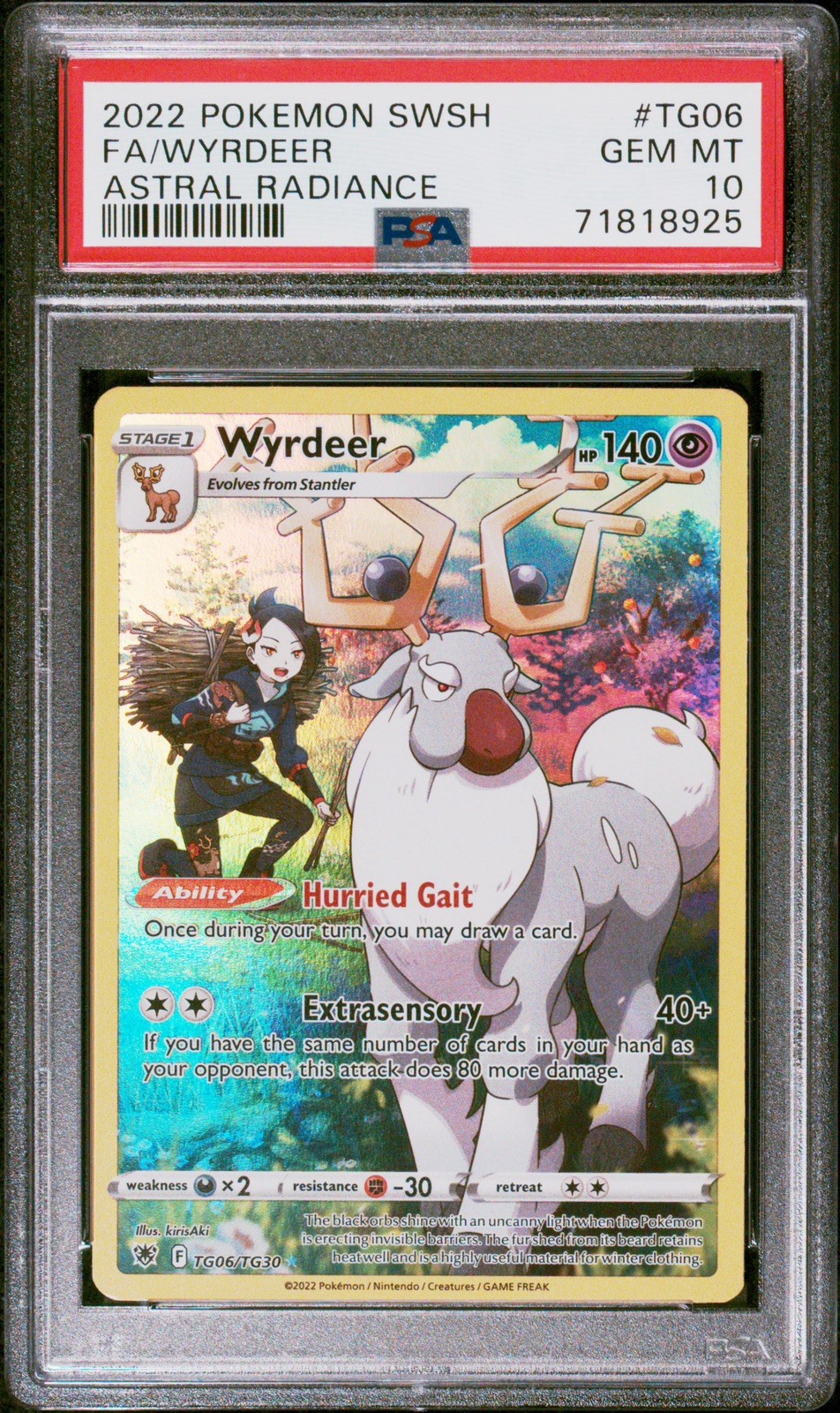 2022 Pokemon Astral Radiance Wyrdeer TG06 PSA 10 Gem Mint Full Art