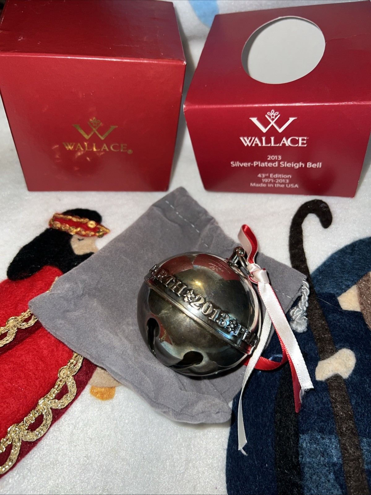 2013 WALLACE SILVER PLATE SLEIGH BELL Annual Christmas ornament 35th Macy’s
