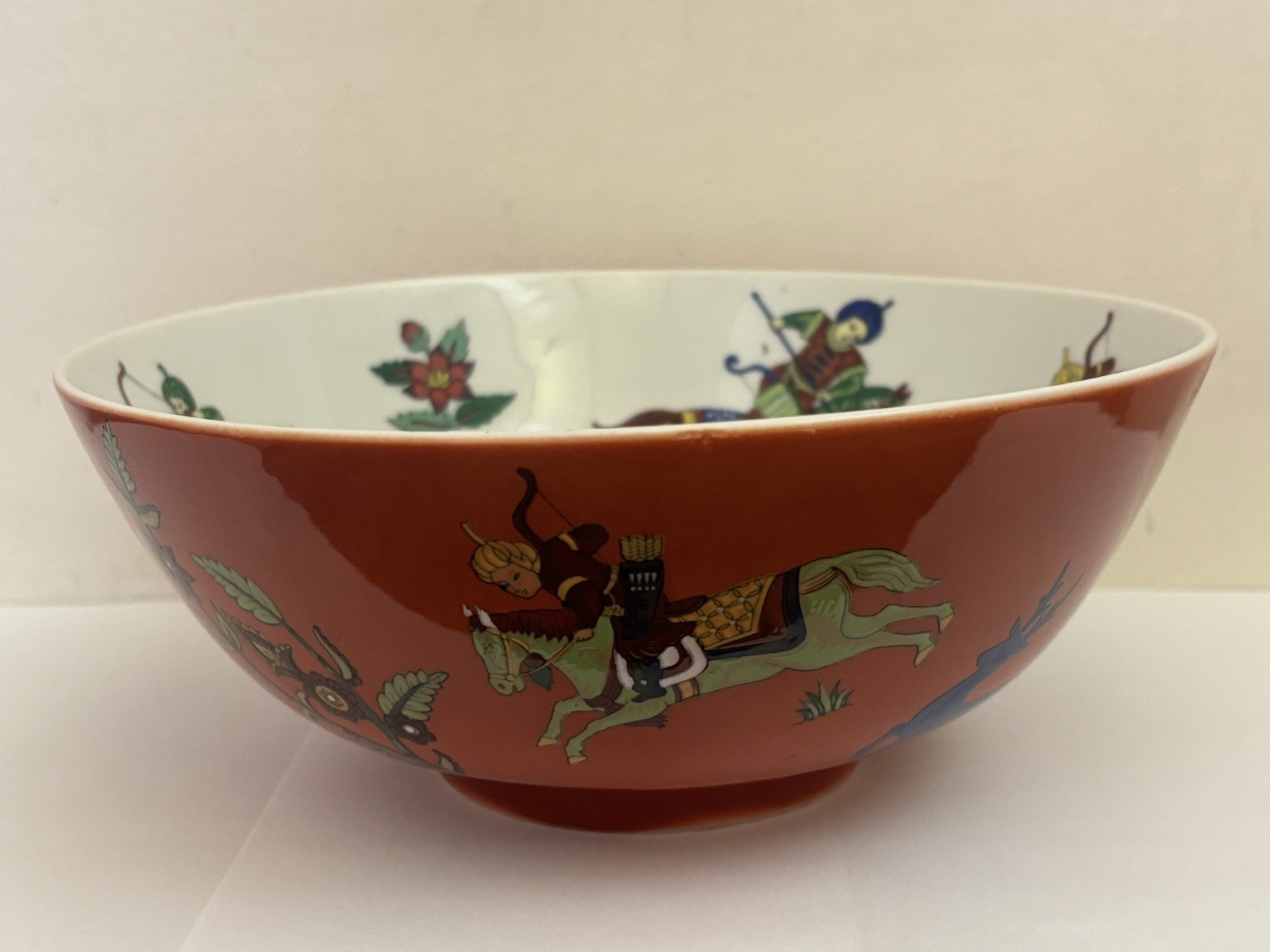 Vintage Seymour Mann Persian Hunter Circa 1642 Bowl Handcrafted China Horse