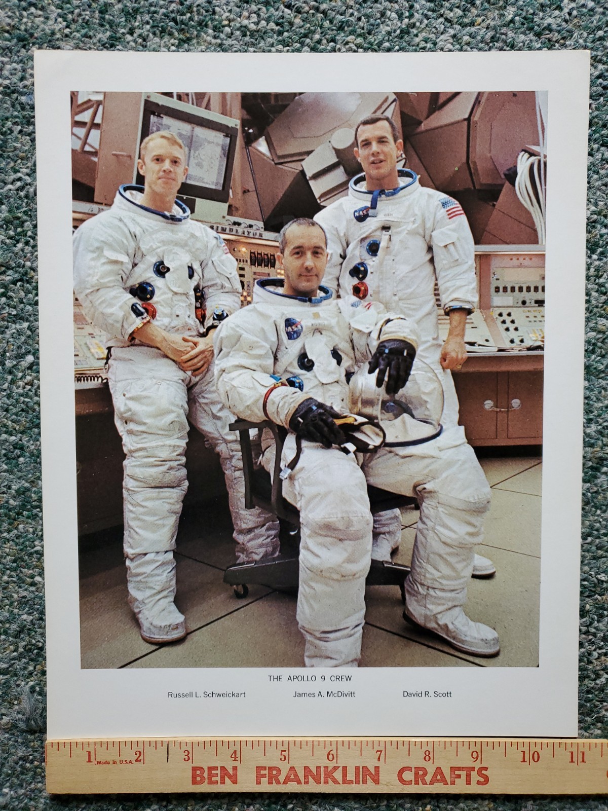 Apollo 9 Crew Jim McDivitt Rusty Sweickart D Scott Vintage 1965 NASA