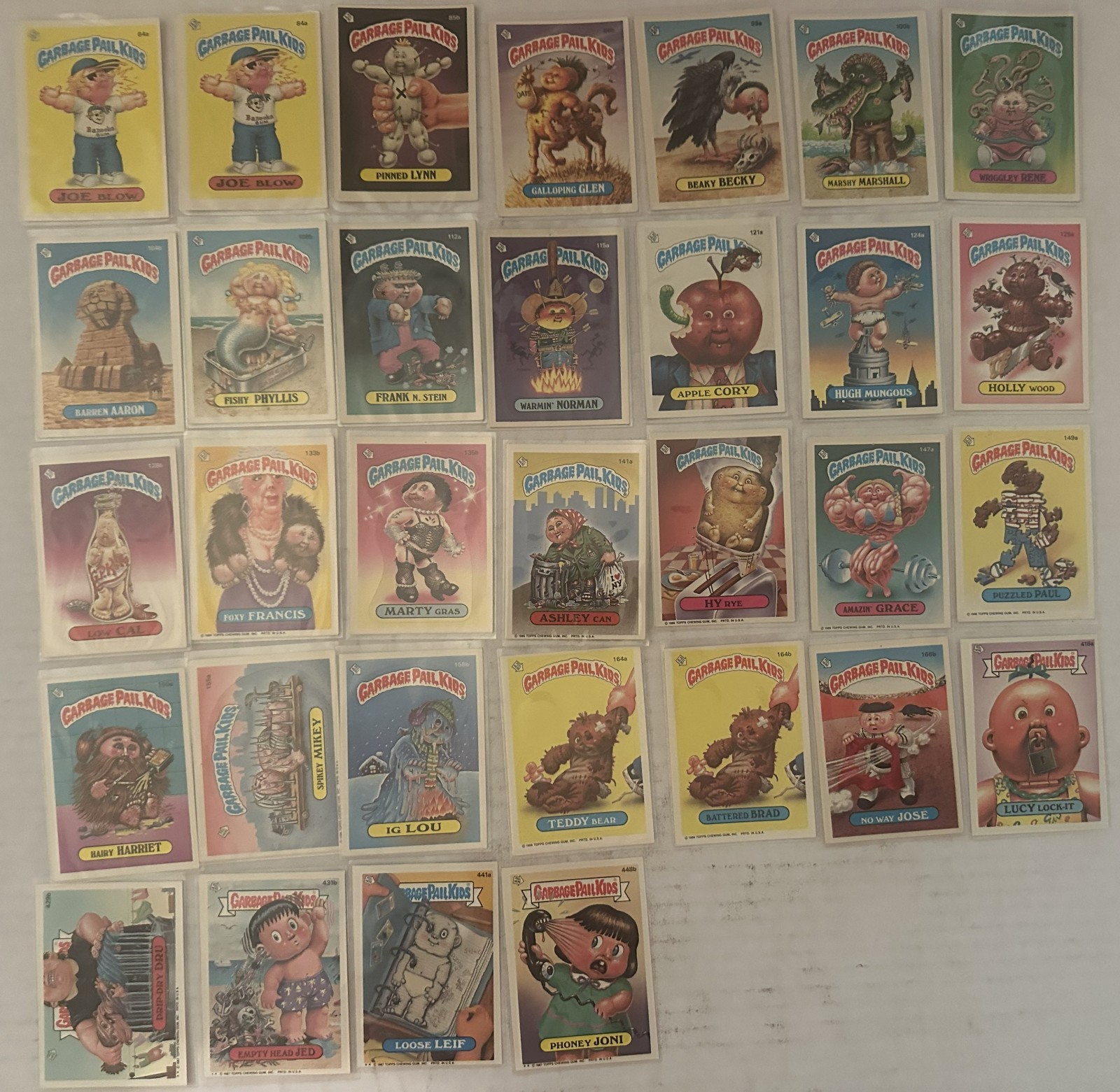 1985 Topps Garbage Pail Kids HUGE Collection - 32 cards from original series