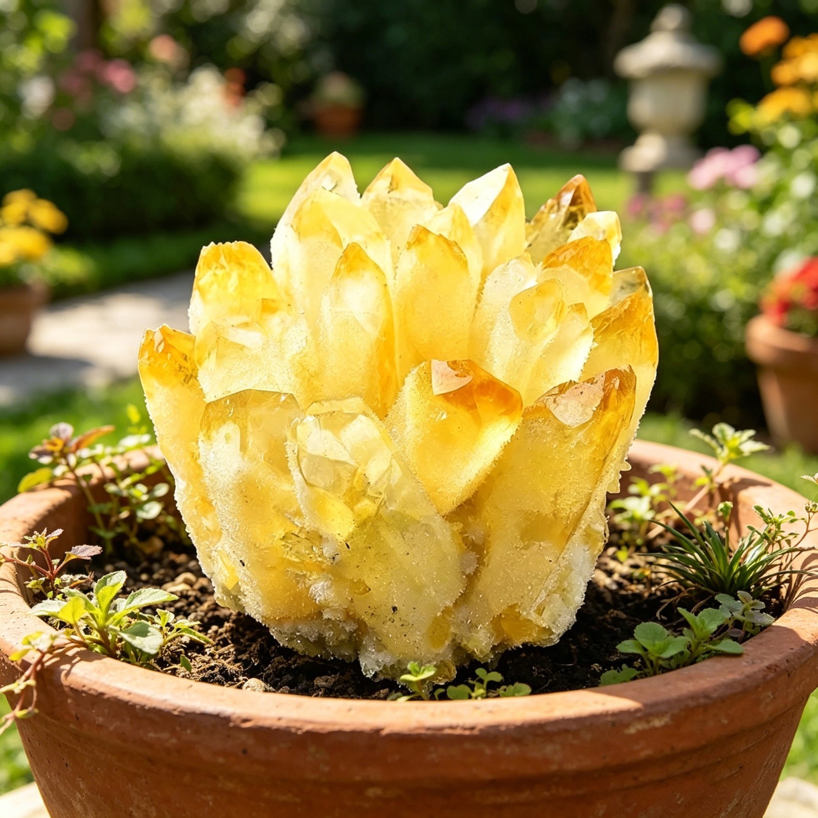 300-400g Rare Raw Citrine Quartz Crystal Cluster Yellow Crystal Wealth Decor