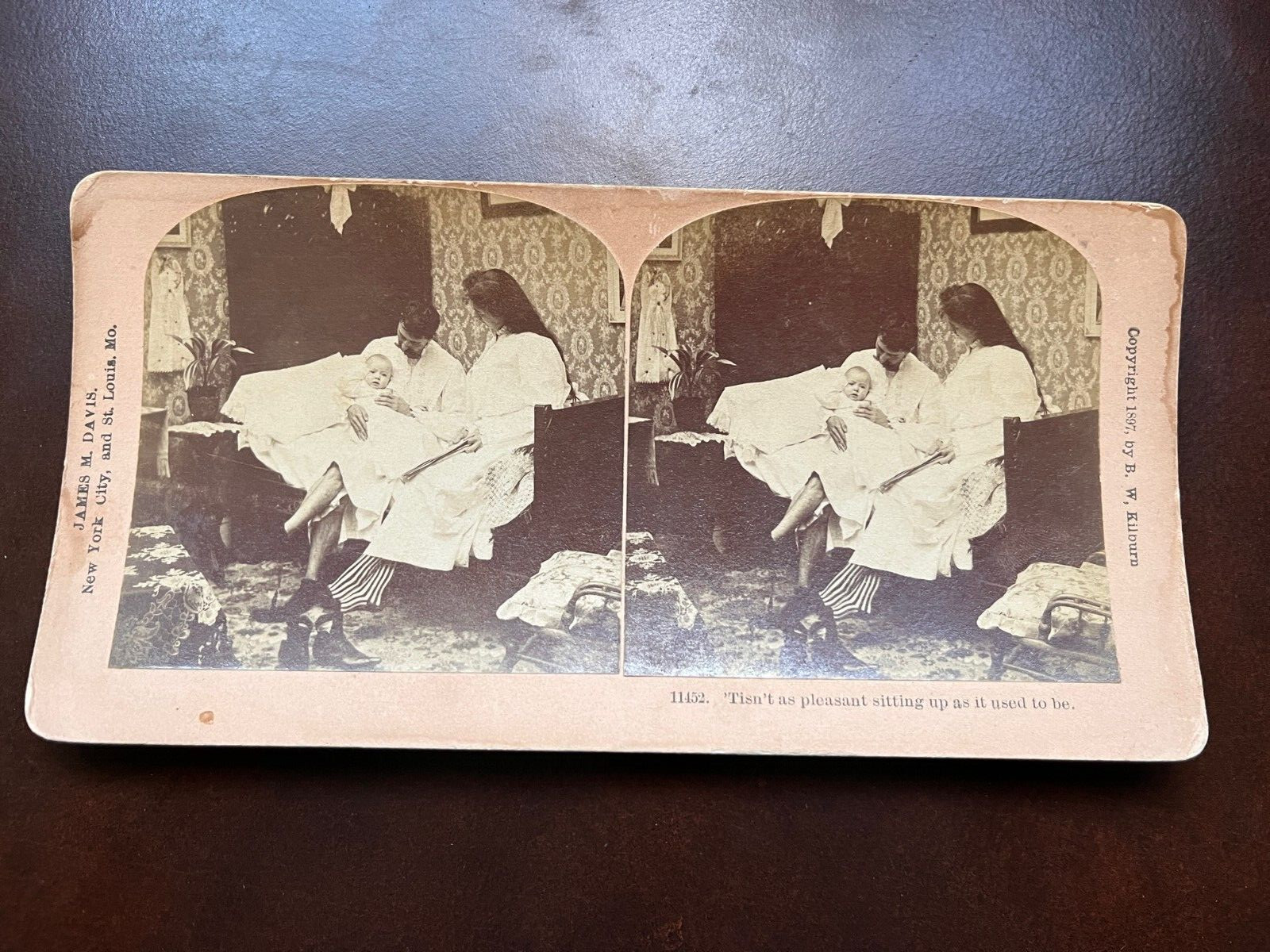 Stereoview - Real Photo - Baby w/ Parents \